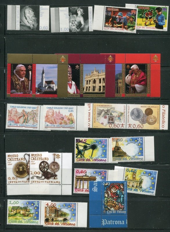 Vatican City 1345-1373 With Sheets and Booklet all MNH 2007 Year Set