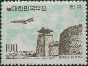 Korea South 1961 SG418 100h Douglas DC-8 jetliner over West Gate Suwon MLH