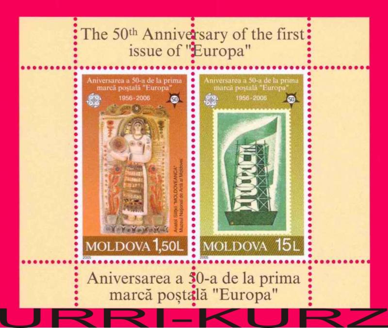 MOLDOVA 2005 Europa CEPT First Issuing 50th Ann s-s Sc498 Mi Bl.33(518-519) MNH