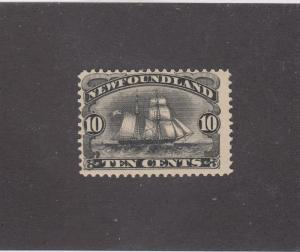 NEWFOUNDLAND # 59 FVF-MLH 10cts SCHOONER CAT VALUE $120