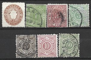 COLLECTION LOT 15993 GERMAN STATES 7 MH/UNG/USED STAMPS1869+ CV+$18