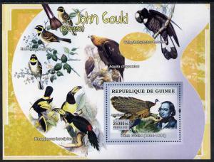 Guinea - Conakry 2007 Birds in Art (John Gould) perf souv...