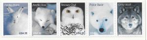 US#3292 $0.33 Artic Amimals strip of 5  (MNH) CV $4.25