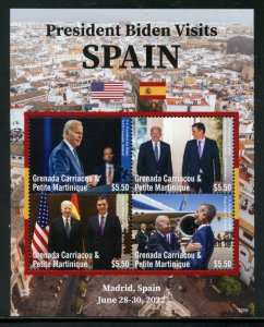 GRENADA GRENADINES  2023 PRESIDENT BIDEN VISITS SPAIN SHEET MINT NH