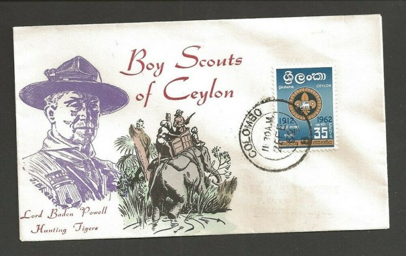 1962 Ceylon Boy Scouts Jamboree FDC- Overseas Mailer