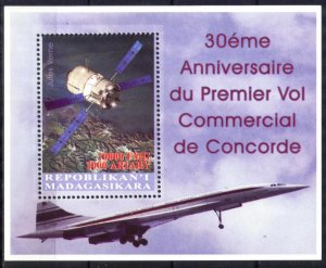 Madagascar Space Satellite Concorde Jules Verne S/S MNH