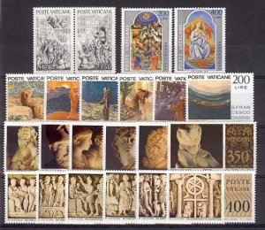 1977-78 - Vatican City - Sc# 607-634, C63-C65 - Complete year set - MNH