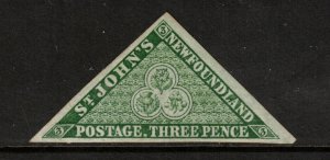 Newfoundland #3 Very Fine Mint Original Gum Hinged **With Certificate**
