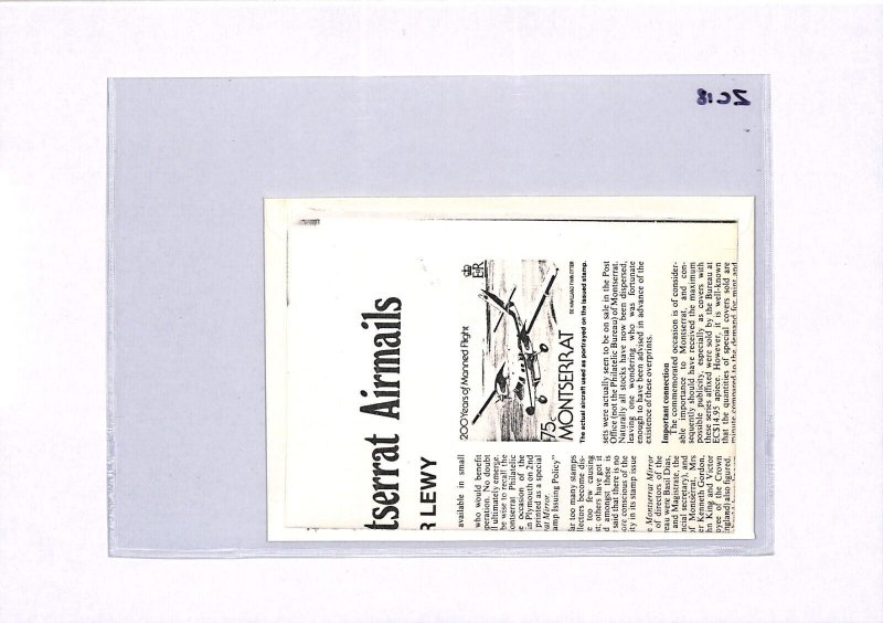 MONTSERRAT Air Mail Cover PILOT SIGNED ST KITTS & NEVIS FIRST FLIGHT 1983 ZC18