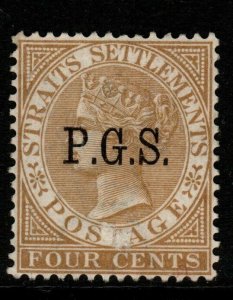 MALAYA PERAK SGO2 1889 4c BROWN UNUSED