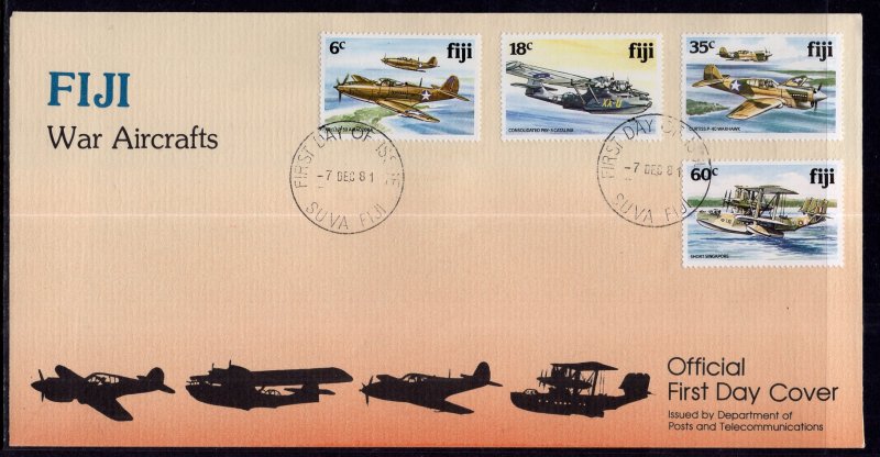 Fiji 454-457 Airplanes U/A FDC