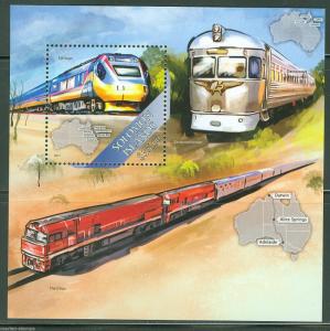 SOLOMON ISLANDS  2013 TRAINS   SOUVENIR SHEET MINT NH