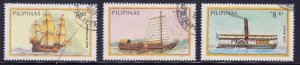 Philippines, 1984, Traditional Casco Ships - Steam Boat, sc#1720-22, used*