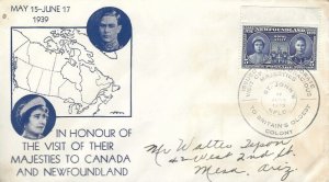 NEWFOUNDLAND ROYAL VISIT FDC 1939  
