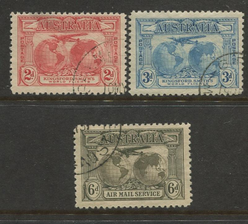 STAMP STATION PERTH: Australia  #111,112,C3 Used 1931  Set of 3 Stamps