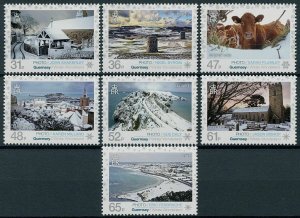 Guernsey 2011 MNH Christmas Stamps Winter Wonderland Landscapes Cows 7v Set