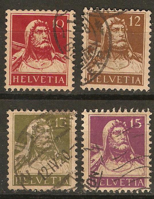 Switzerland 4 Different Buff Paper Used VF 1914-5 SCV $6.40