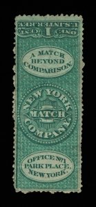 GENUINE SCOTT #RO138b PRIVATE DIE NEW YORK MATCH CO. ON SILK PAPER #13904