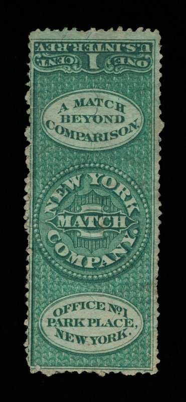 GENUINE SCOTT #RO138b PRIVATE DIE NEW YORK MATCH CO. ON SILK PAPER #13904