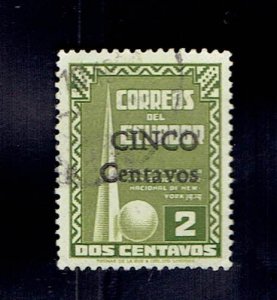 ECUADOR SCOTT#437 1944 5c OVERPRINT OF 1939 ISSUE - USED