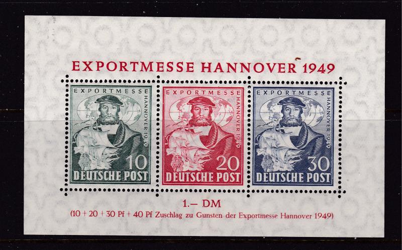 Germany Allied Zone the Hanover Fair mini sheet 1949 MH