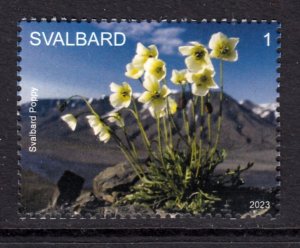 SVALBARD SPITSBERGEN 2023 FLOWERS SVALBARD POPPY NATIONAL PARKS MNH LOCAL STAMP