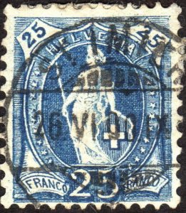 1899, Switzerland 25c, Used, Sc 94