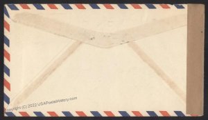 Hawaii USA 1943 WWII Censor Territorial Airmail DC10 20c Cover 109159