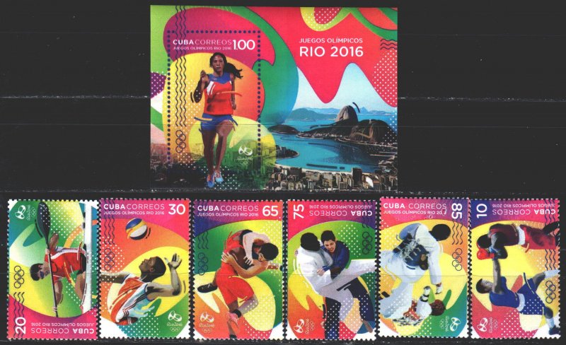 Cuba. 2016. 6189-94, bl344. Rio de Geneiro Summer Olympics. MNH. 