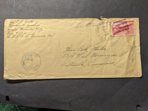 NAVY #132 Auckland, New Zealand 1943 Censored WWII Naval Cover USMC APO 453