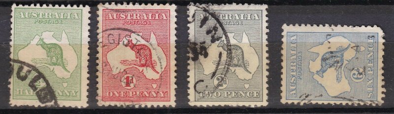 AUSTRALIA ^^^^ sc#1-3,8  used KANGAROOS  CLASSICS  hcv @ ha3530aust31 