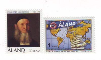 Aland Sc 62-3 1992 Von Knorring Congress stamp set mint NH