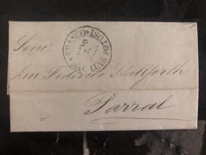 1863 San Luis Potosi Mexico Stampless Letter sheet Cover To Parral Chihuahua