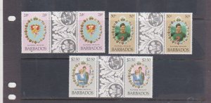 BARBADOS Scott #547-549  Princess Diana Royal Wedding Gutter Pairs Set of 3  MNH