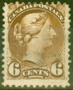 Canada 1873 6c Yellow-Green SG98 Fine Lightly Used