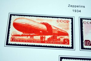 COLOR PRINTED ZEPPELIN AIRMAIL 1928-1936 STAMP ALBUM PAGES (30 illustr. pages)