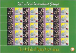 PAPUA PNG 2007 Personalised Orchids Flowers K5.35 MNH Sheet(Pap221)