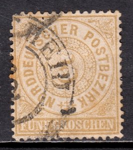 North German Confederation - Scott #18 - Used - Hinge bump, toning - SCV $10