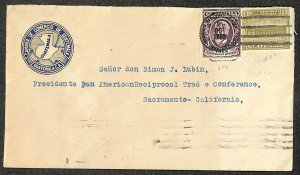 GUATEMALA SCOTT #236 & RA2 STAMPS PAN AMERICAN TRADE CONF. CALIFORNIA COVER 1930