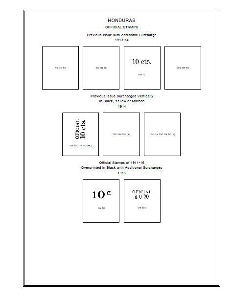 PRINTED HONDURAS [CLASS.] 1865-1940 STAMP ALBUM PAGES (48 pages)