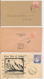 Nepal India Covers FDC Airletter x 10 ZK2864