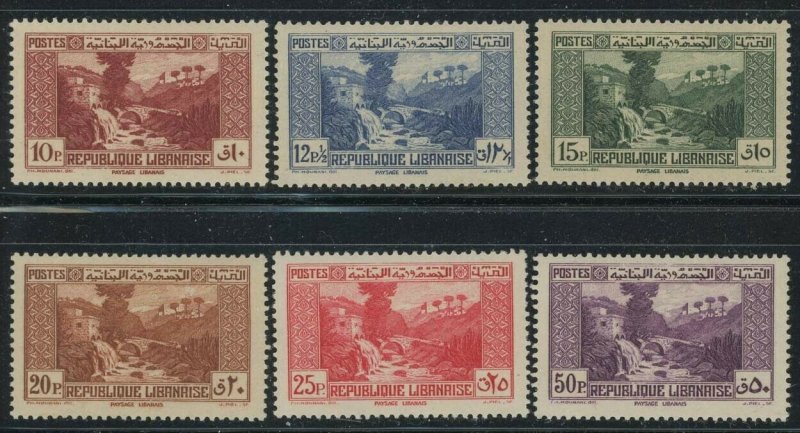 Lebanon 1937 Pictorial set Sc# 137-43D mint