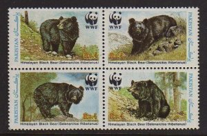 Pakistan 1989 Sc 719a-d WWF set MNH