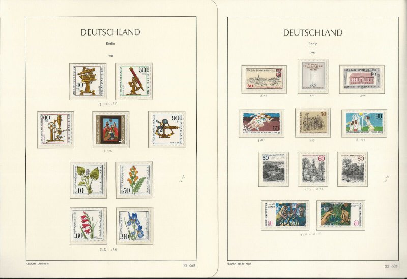 Germany Berlin Stamp Collection on 18 Hingless Lighthouse Pages, 1979-86, JFZ