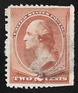 210 2 cents Washington, Red Brown Stamp used F-VF