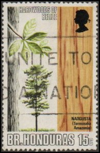 British Honduras 260 - Used - 15c Nargusta Tree (1970) (cv $0.55)