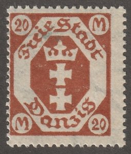 Danzig stamp, Scott#93, mint, hinged,  M/0.20, #D-93
