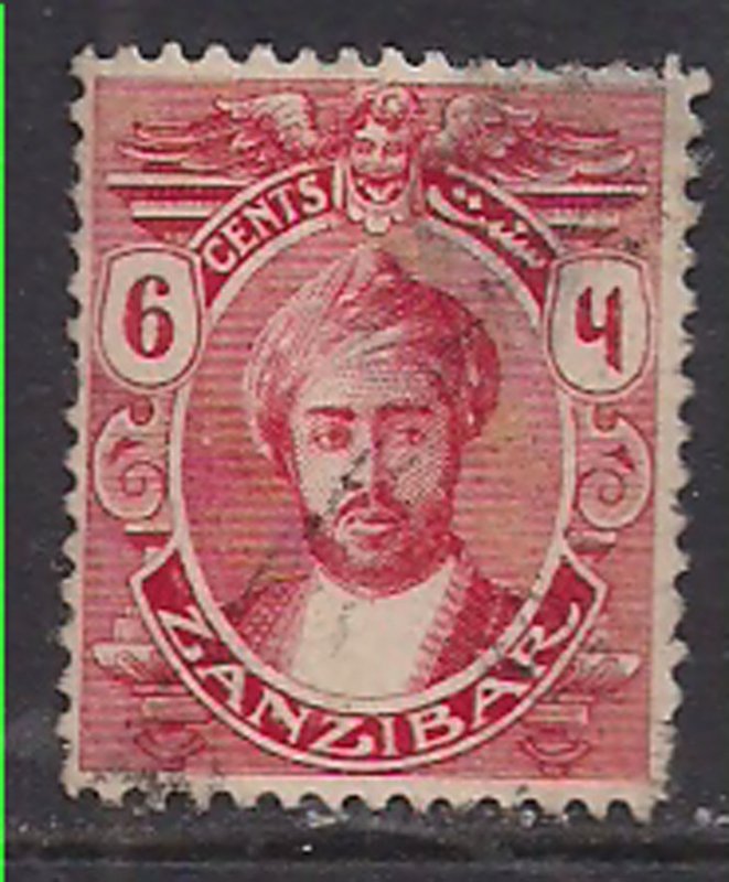 Zanzibar 1913 KGV 6c Red used SG 248 ( H784 )