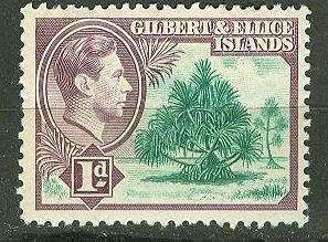 Gilbert & Ellice # 41 George VI - Pandanus Tree (1) Mint NH