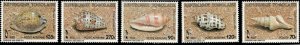 Togo 1985 - Sea Shells, Marine Life - Set of 5 Stamps - Scott #1323-7 - MNH